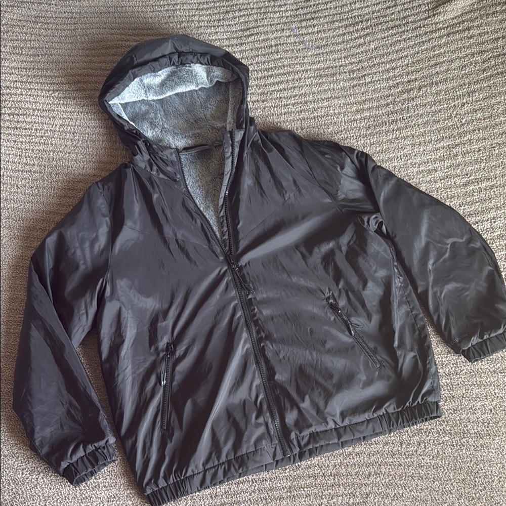 Gray Hooded Free Country Windbreaker Jacket